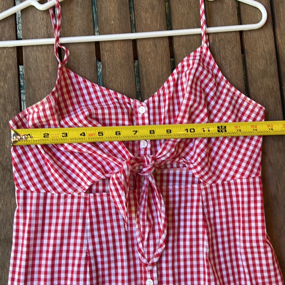 Soprano Gingham Adjustable Spaghetti Strap Button… - image 6